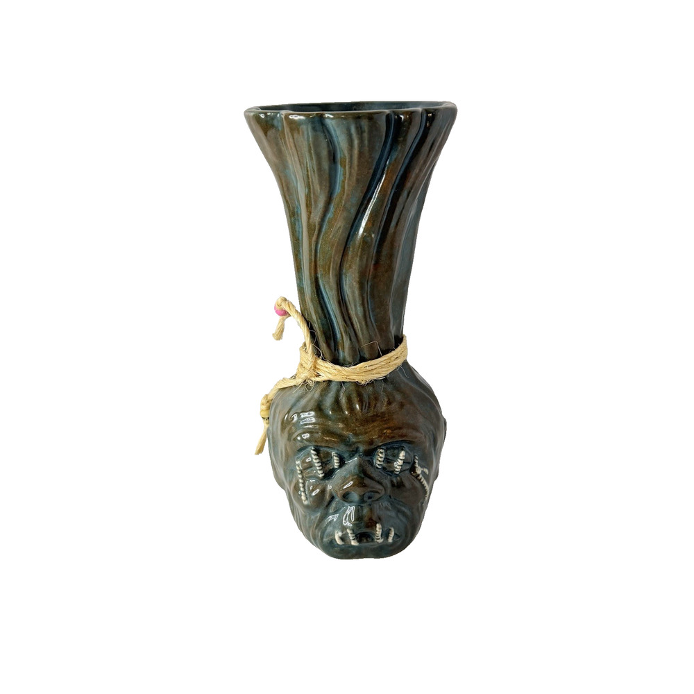 Tiki Farm Flounder The Trophy Shrunken Head Ceramic Tiki Mug Green 2012